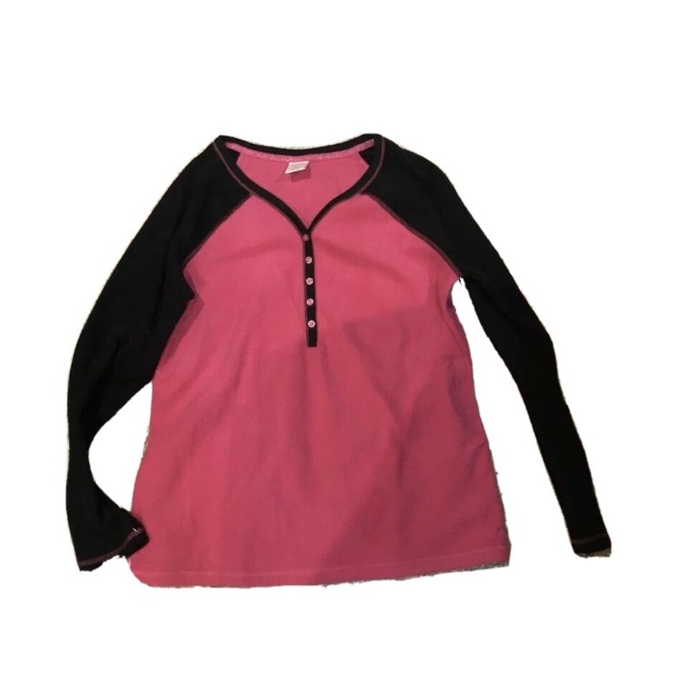 Sonoma Ladies Sleepwear Shirt Hot Pink Black Medium Excellent Used Condition